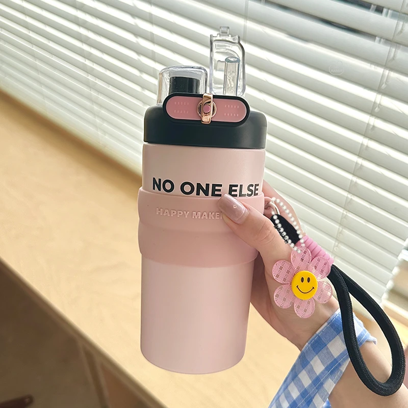 水杯保温杯女生大容量高颜值2024新款不锈钢保冰便携学生吸管杯子