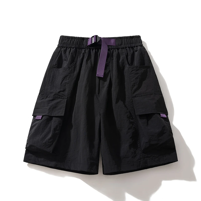 夏季大码冰丝工装短裤男女款潮牌大码运动休闲轻薄透气五分裤速干