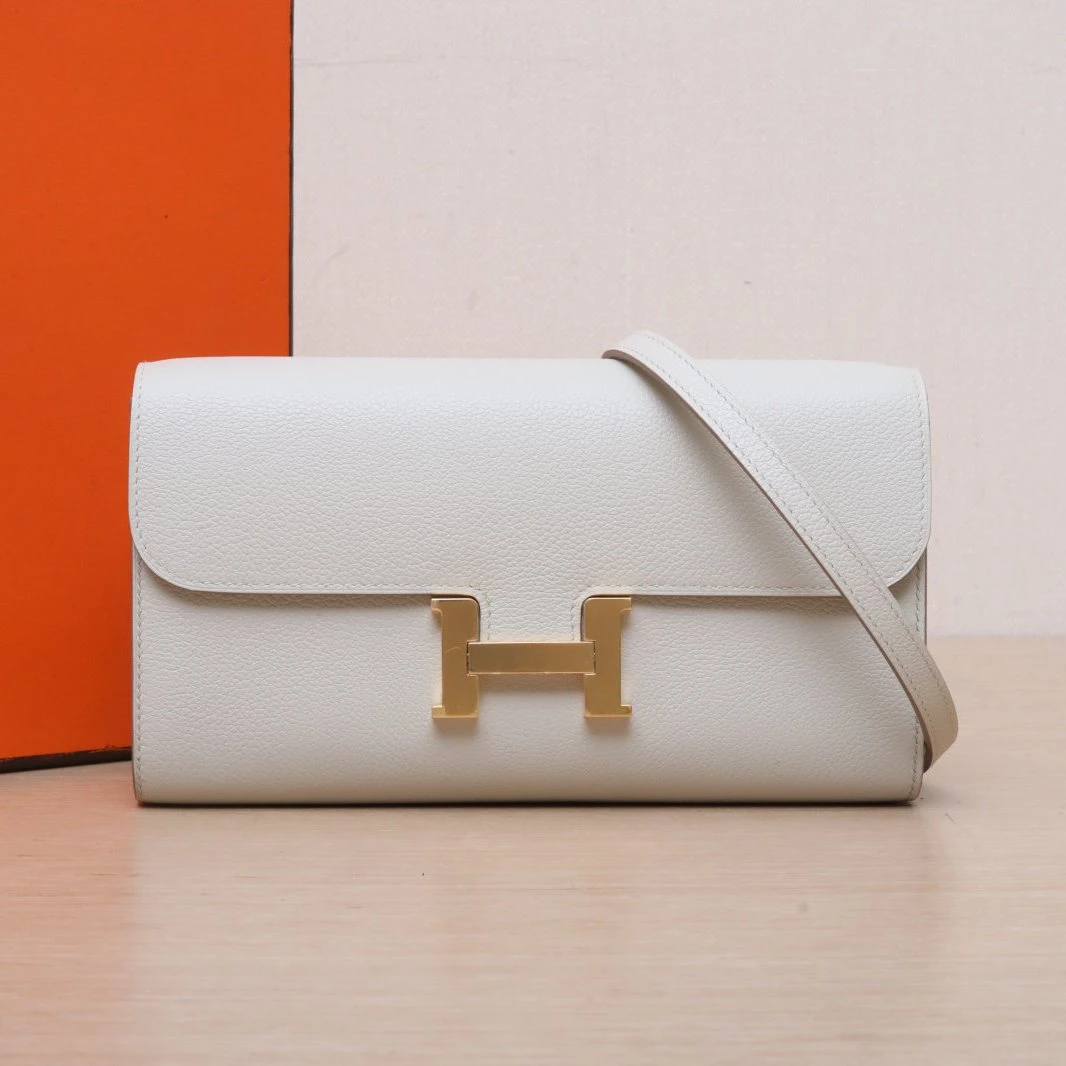 99新 Hermes/爱马仕 【双双活动】康康 Long To Go 8L冰川白W刻