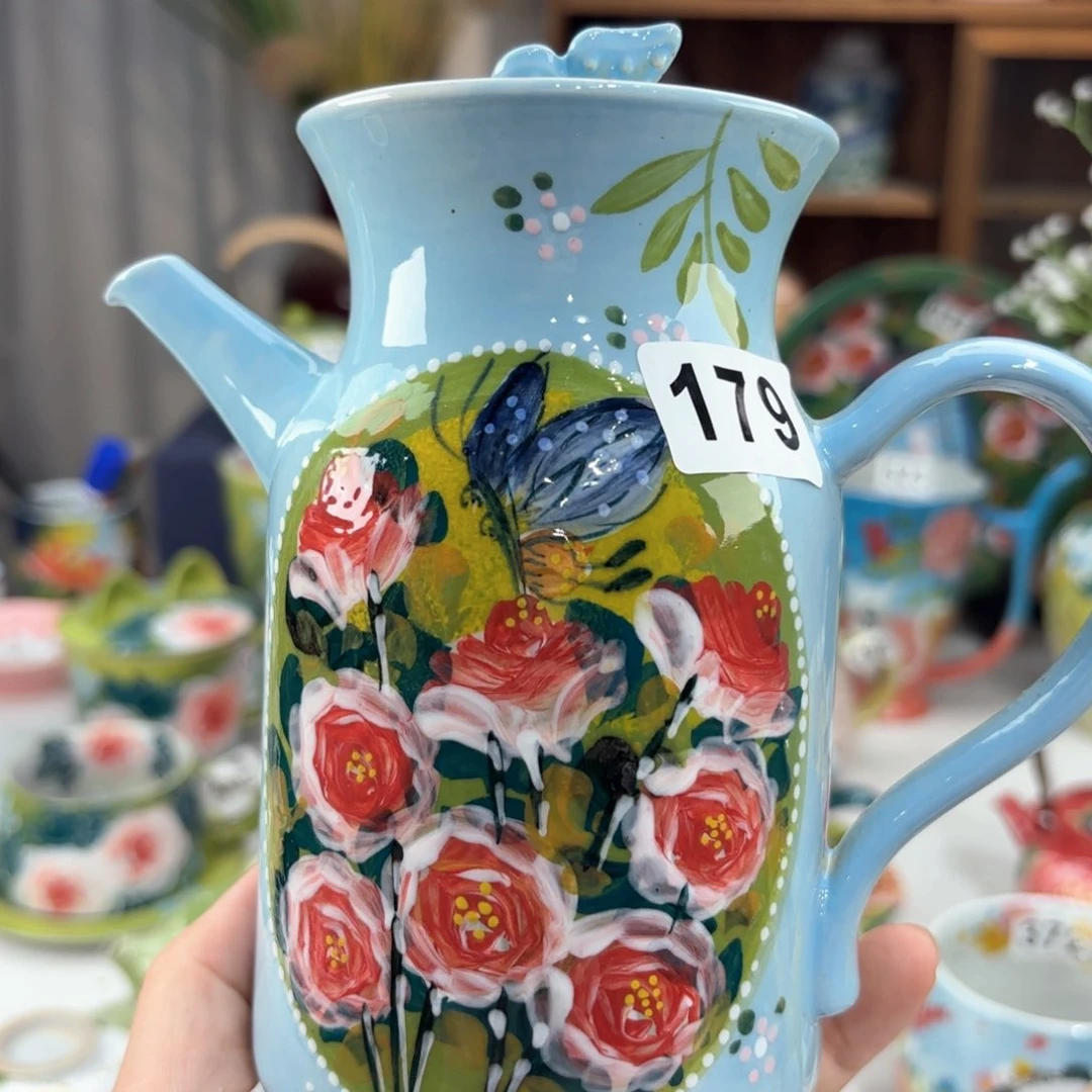 景德镇手绘高温釉下彩陶瓷茶具