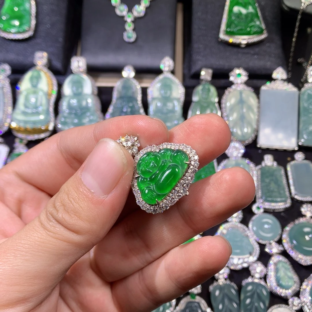 翡翠挂件未镶嵌成*瘦98776655555567