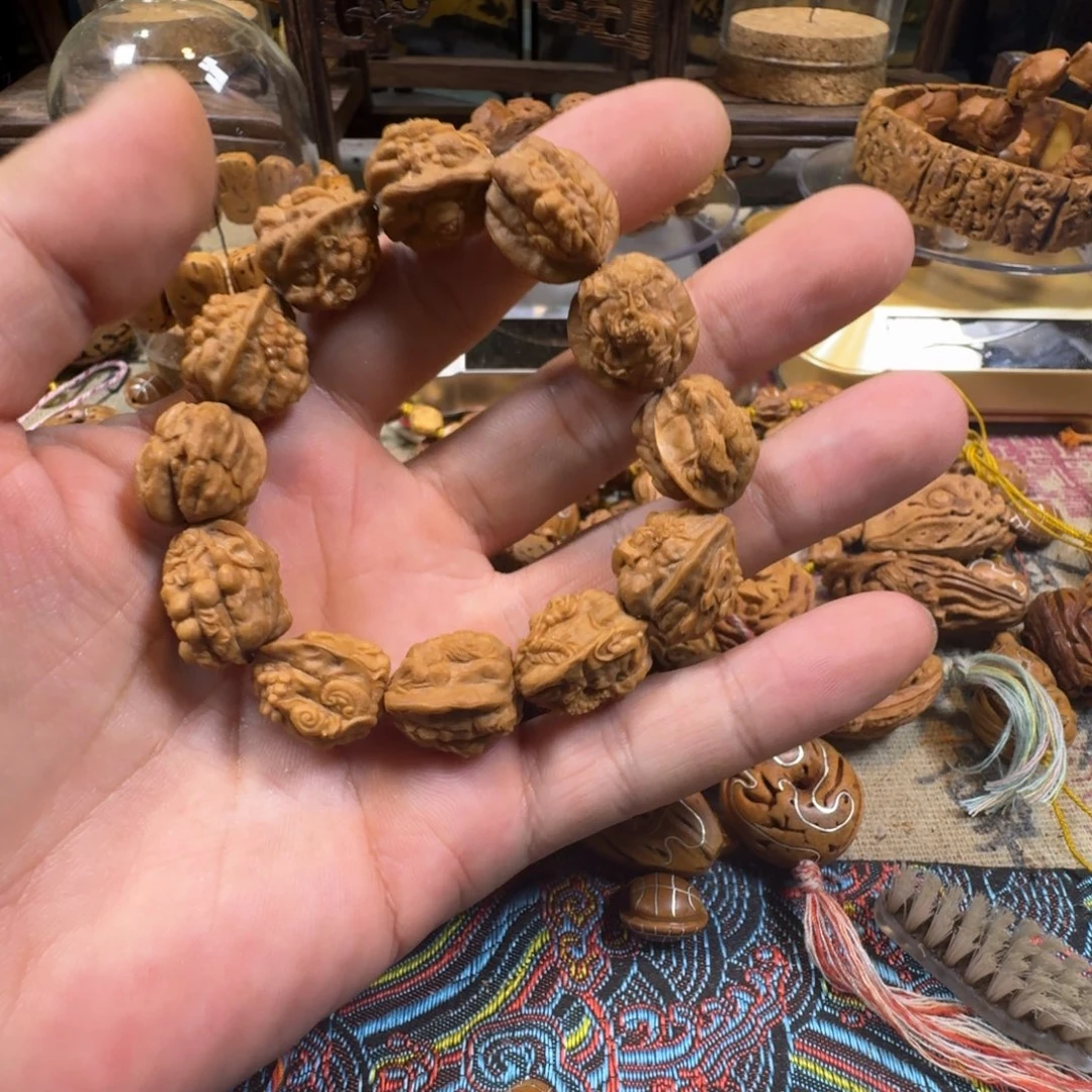 碧***果核桃串雕刻多宝十三颗37