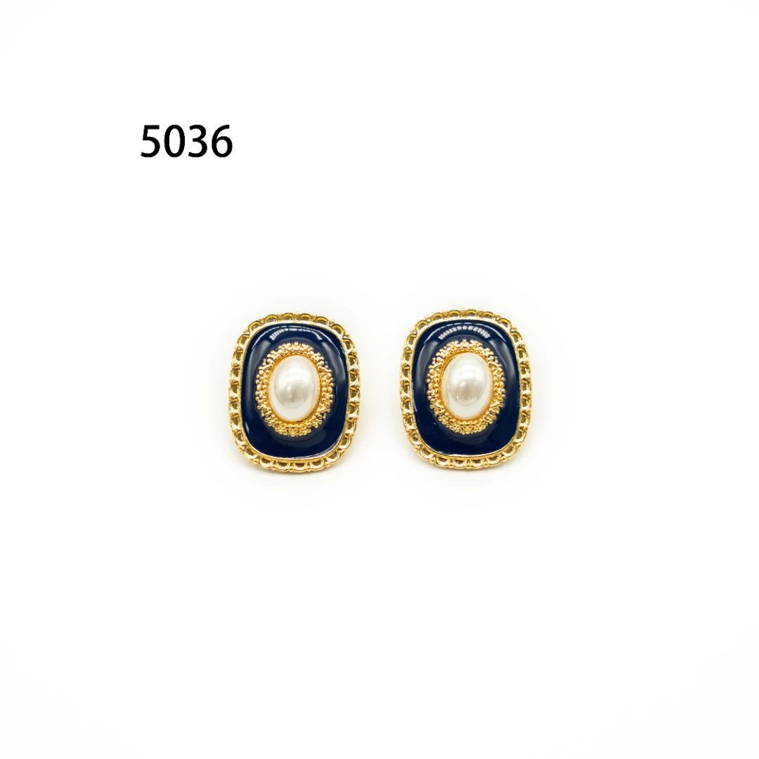 铜合金耳饰 简约镶嵌个性气质耳环小众设计高级感耳钉耳饰～5036