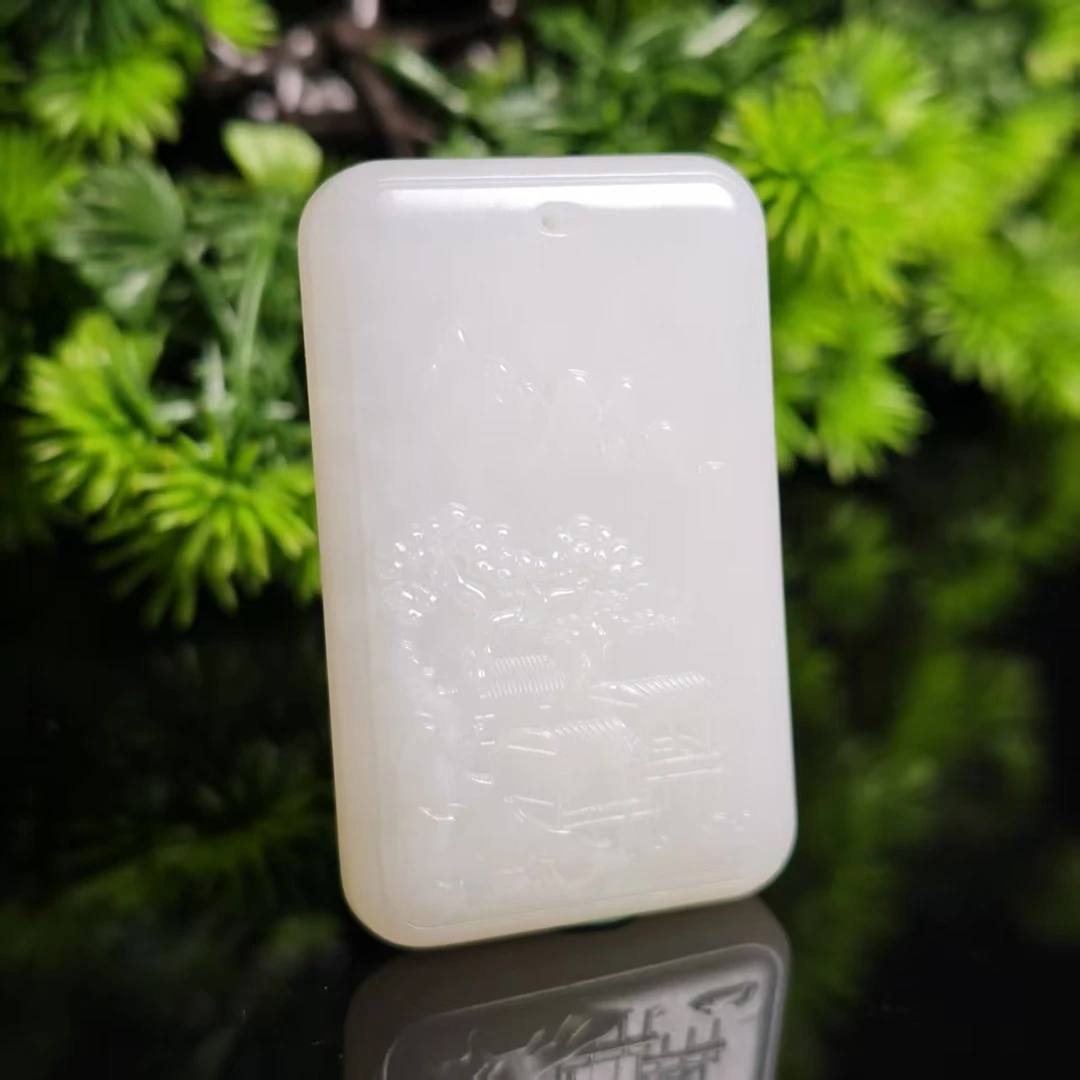 lot6488 山水牌 和田玉糖白玉 51.6*32.7*9mm 36.2g