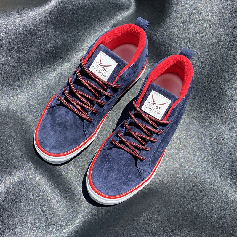 秋冬潮流大码男鞋百搭鞋子男款学生板鞋透气休闲藏蓝色中帮帆布鞋