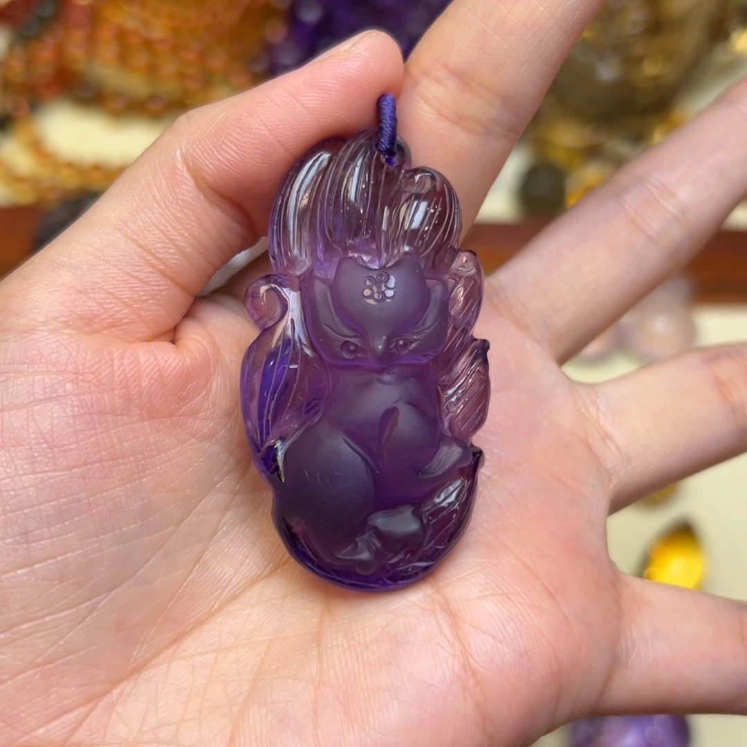 未镶嵌吊坠(赠链)水晶紫水晶九尾