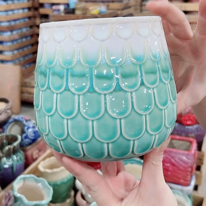 有孔.凑单10元陶瓷花盆发货！