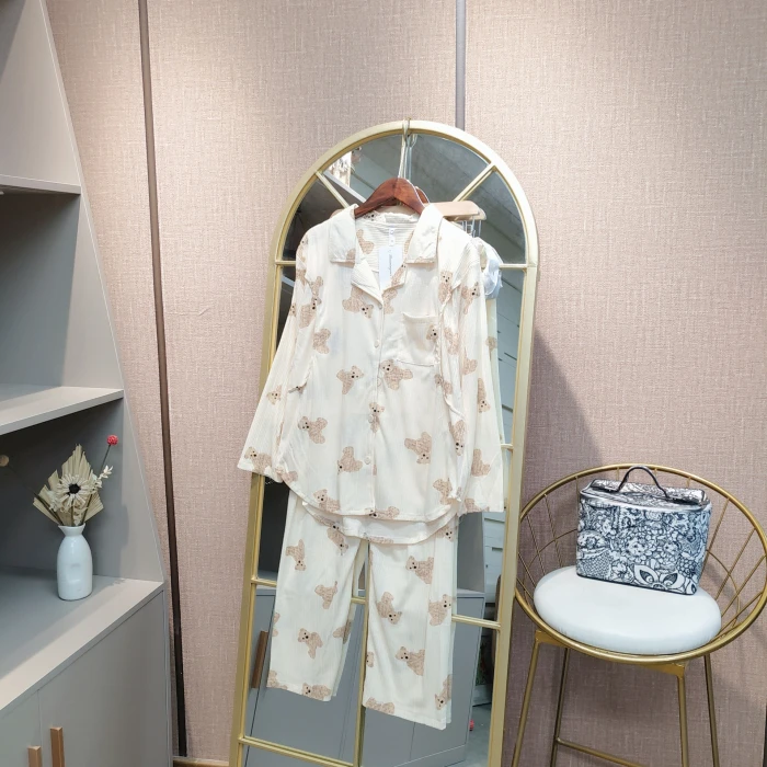 U485孕妇杏色月子服套装M90-120   XL140