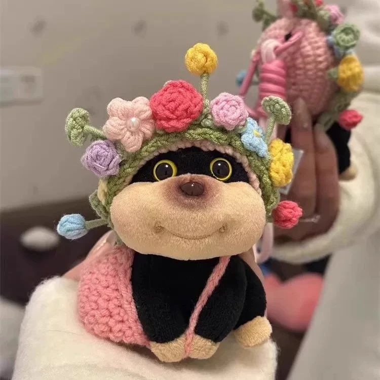 簪花蜜蜂小狗毛绒挂件包包挂饰卡通公仔钥匙扣创意礼物女生