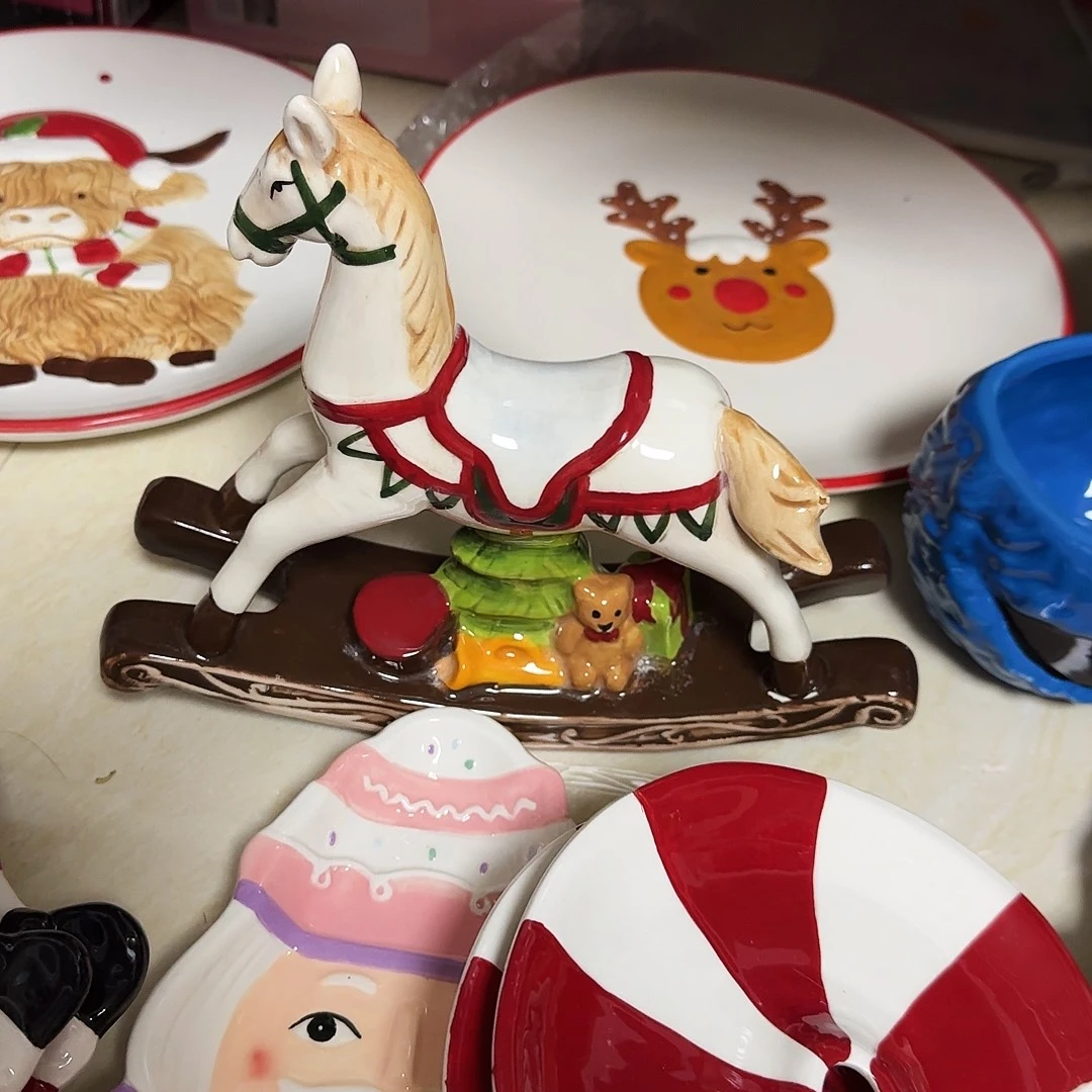 摆件默认微瑕陶瓷不退不换木马