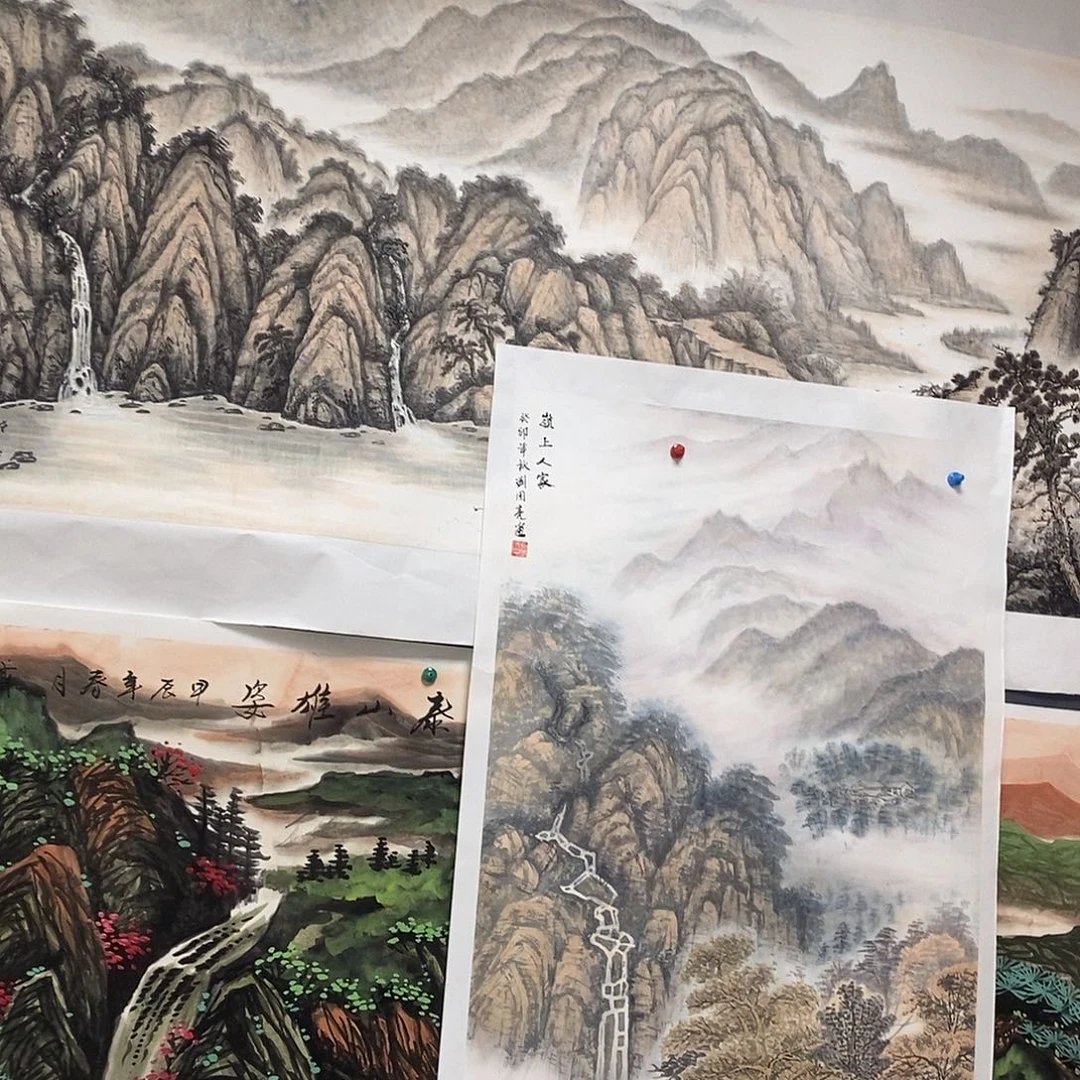 河***心国画刘国亮68.138手绘画芯
