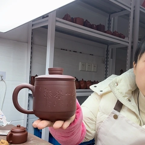 紫泥带茶漏盖杯盖杯