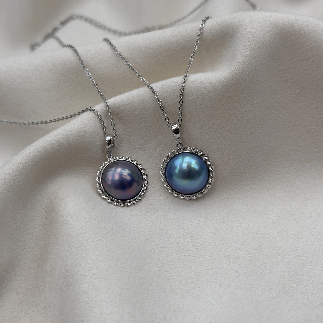 TD216【天然海水马贝卷王】星空炫彩蓝马贝万能扣多样性发一