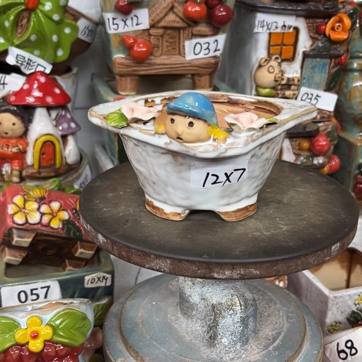 紫砂花盆粗陶材质多肉花盆