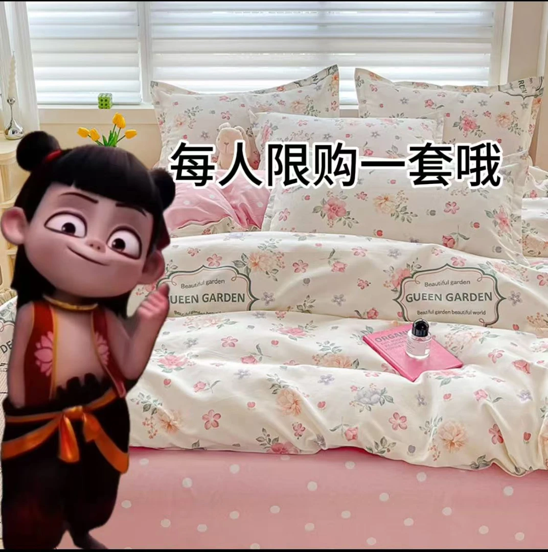 2025新款加厚花卉四件套  床上用品被套床单款  小清新宿舍三件套