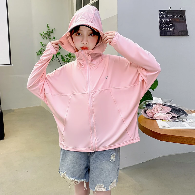 女童外套2025新款夏季儿童洋气时髦连帽防晒衣中大童休闲薄款上衣