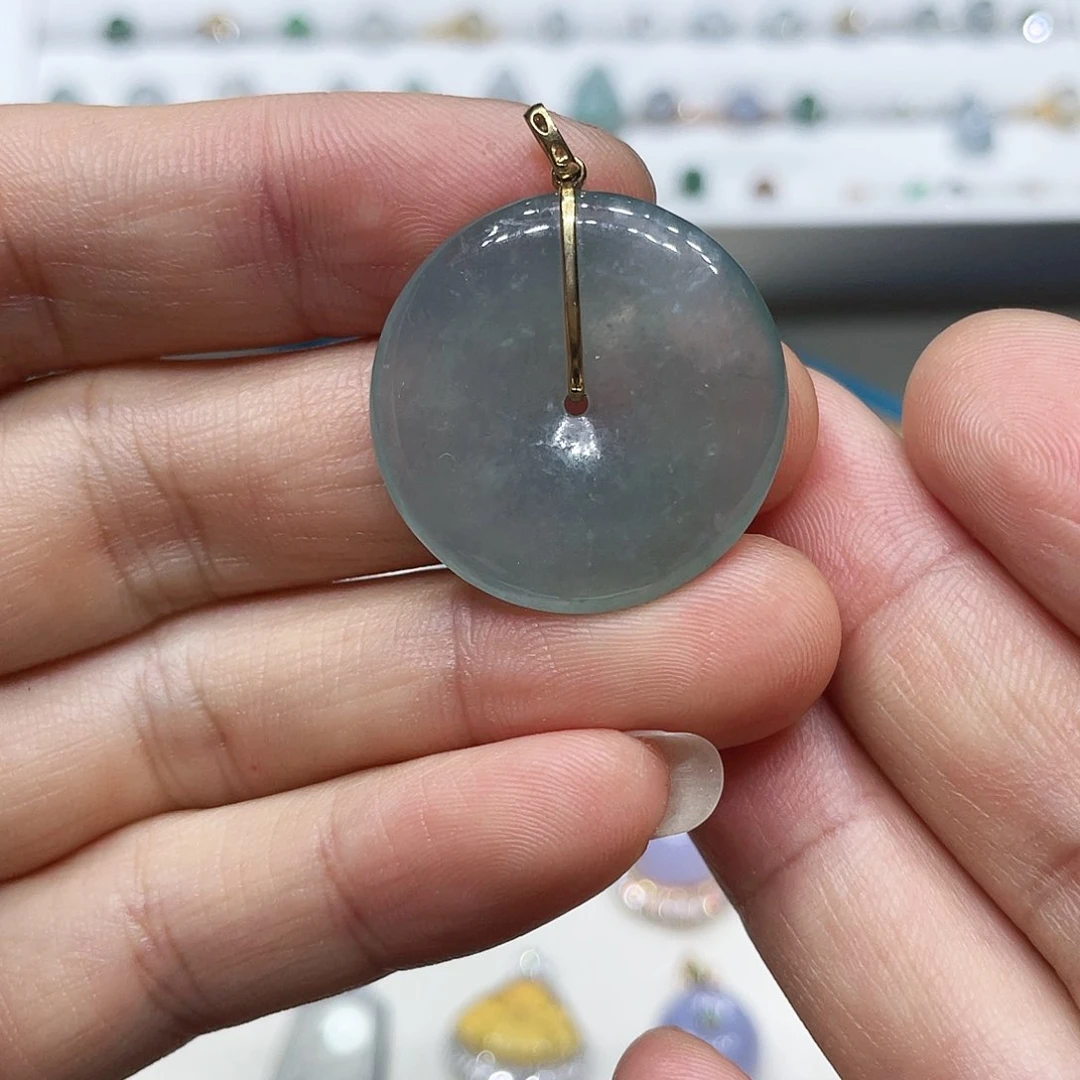 【闪购商品】翡翠18K金镶嵌吊坠(不含链)