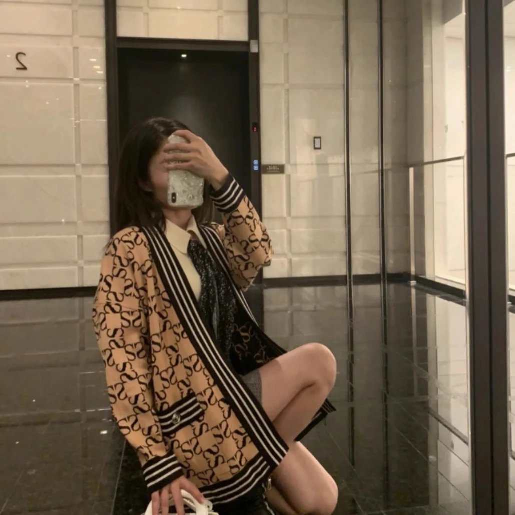 99新 SANDRO/桑德罗黛菲 双面印花针织外套/1码/C01159