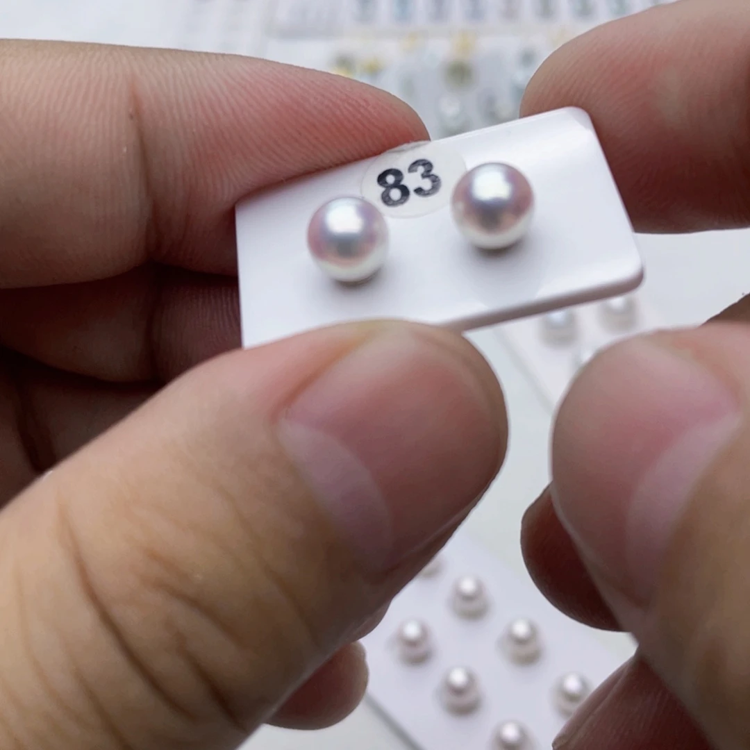 银S925镶嵌淡水珍珠耳饰Ak