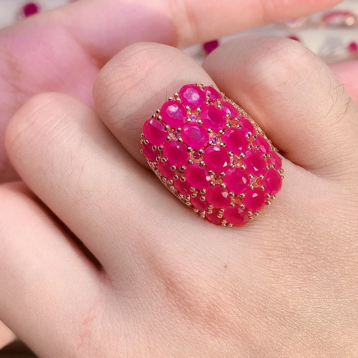 银S925镶嵌红宝石戒指