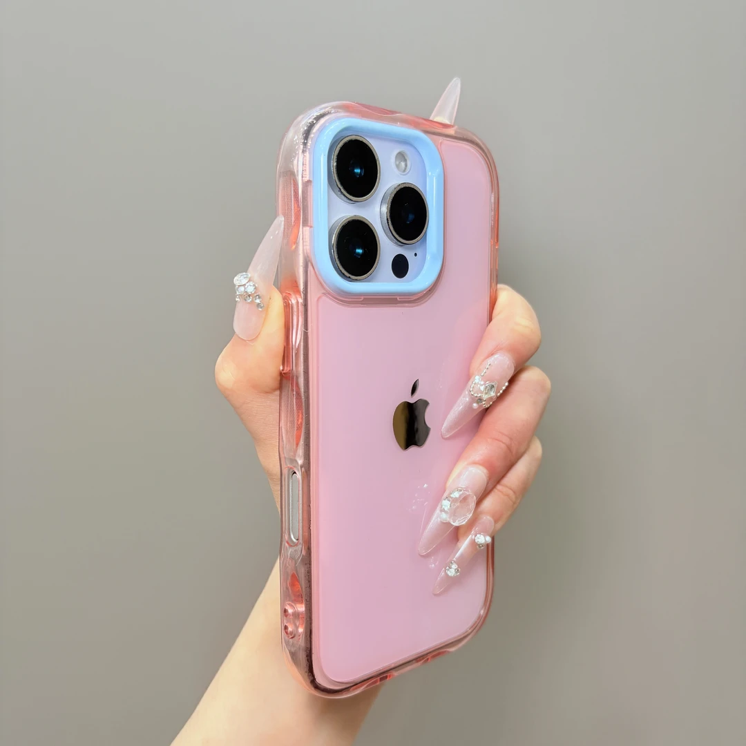 ins风多巴胺果冻胖妹适用iPhone16promax手机壳高级感15简约14/13