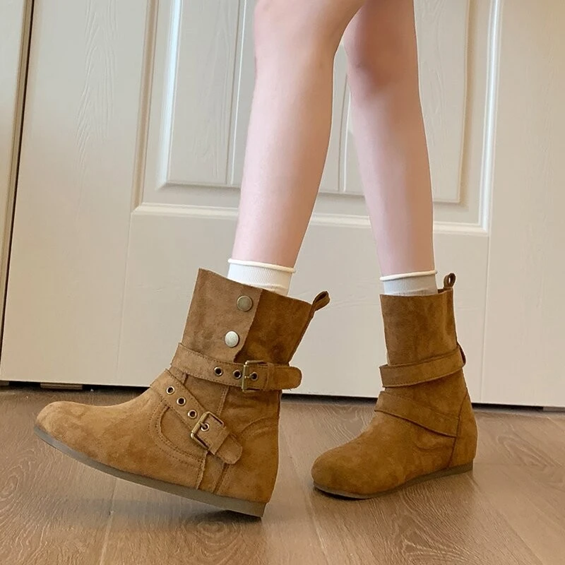 美拉德短靴女2025秋冬新款厚底复古马丁靴废土风2025今年流行鞋子