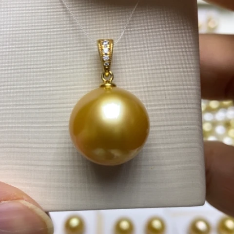 夏***雨海水珍珠18K金镶嵌颈饰