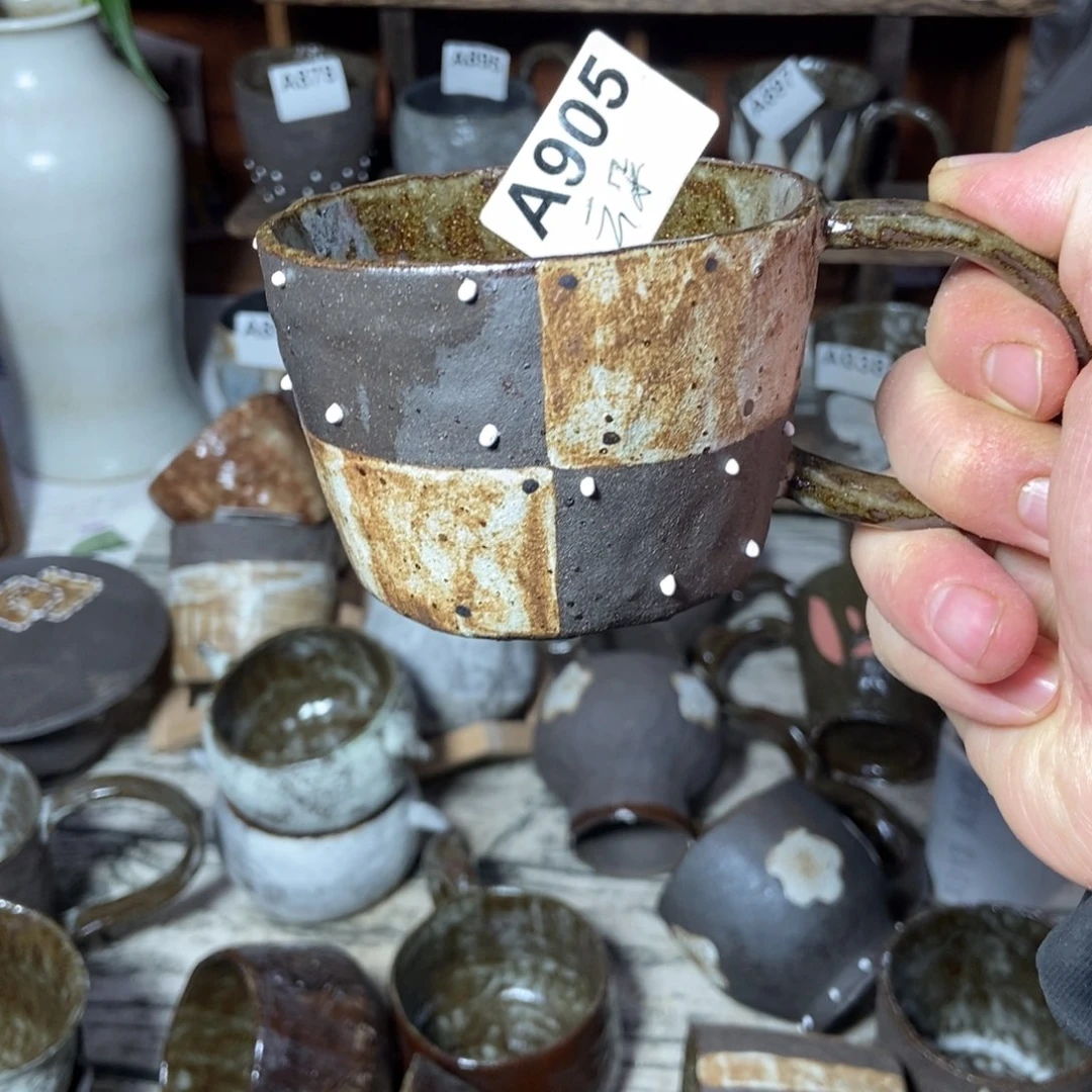 陶瓷云*手捏把手咖啡杯905