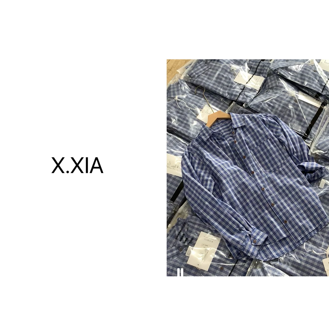 X.XIA “蓝色心动” 韩代款/ 格纹休闲款衬衫