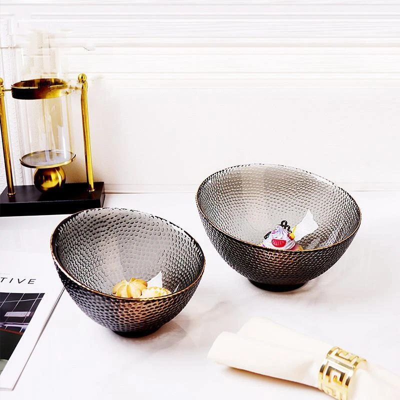 桌面垃圾桶家用桌上垃圾盘玻璃客厅茶几水果皮盒轻奢大小号收纳盆