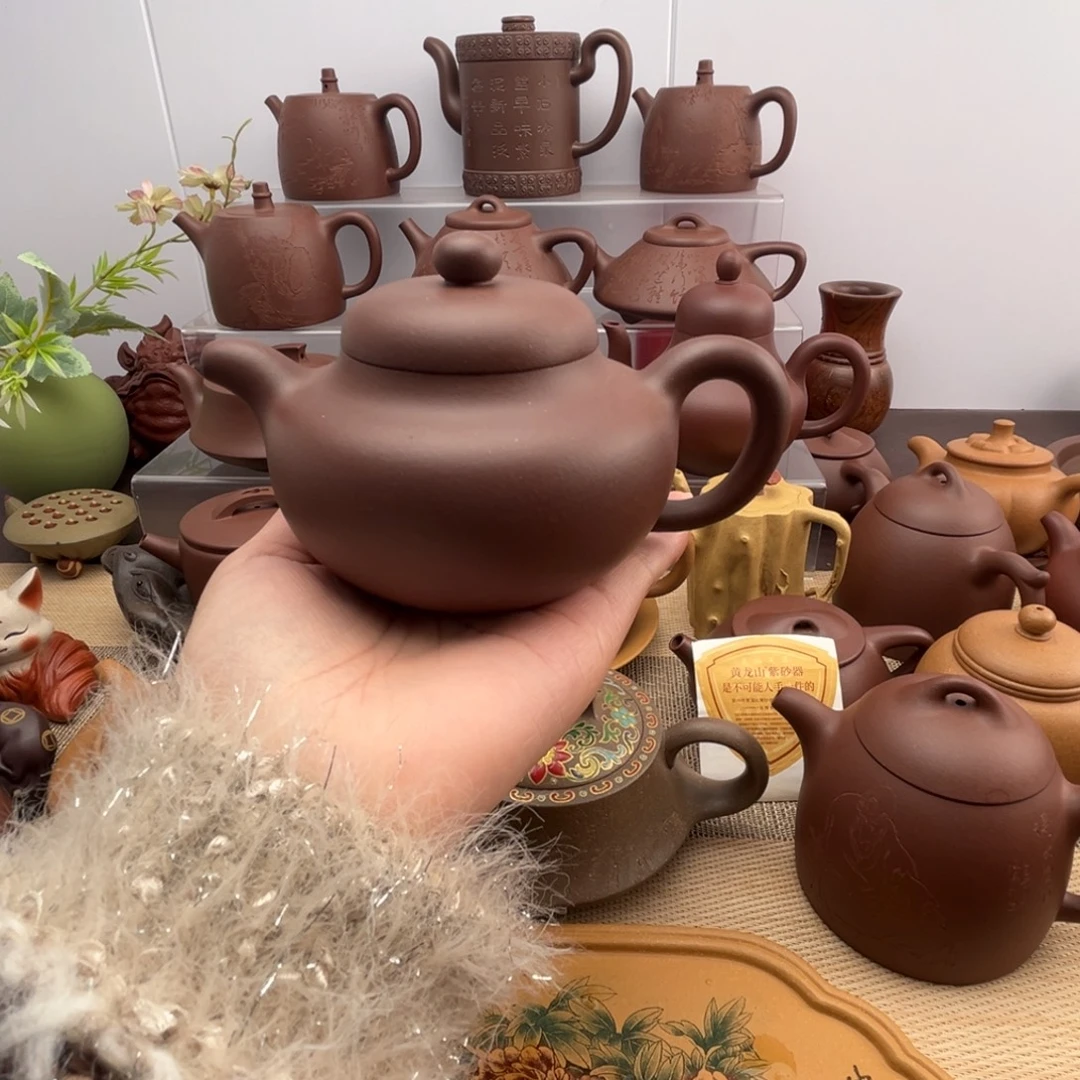 紫砂茶壶底槽清柿圆200cc