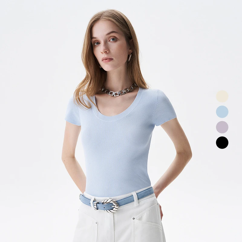 IRO Night 坑条短袖T恤修身多巴胺清爽夏日法式轻奢25春夏新款