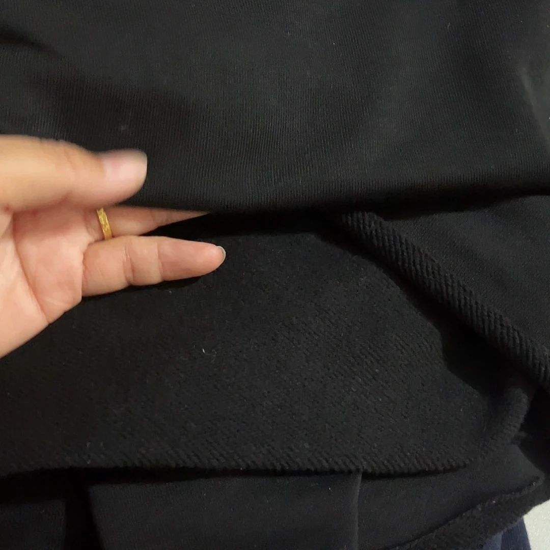 黑色纯棉毛圈拉绒1.7×2米长带螺纹