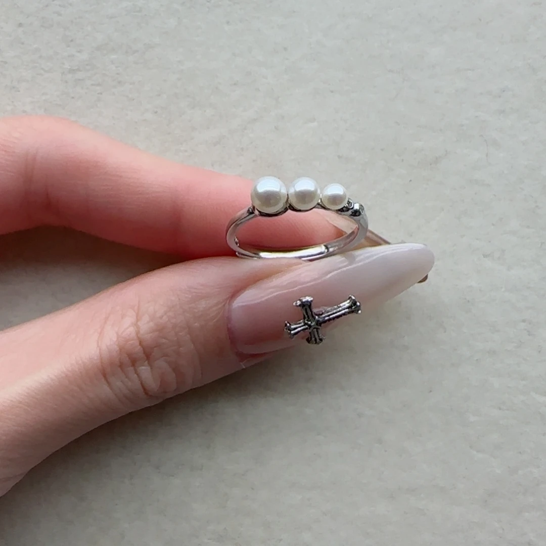 淡水珍珠银S925镶嵌戒指12