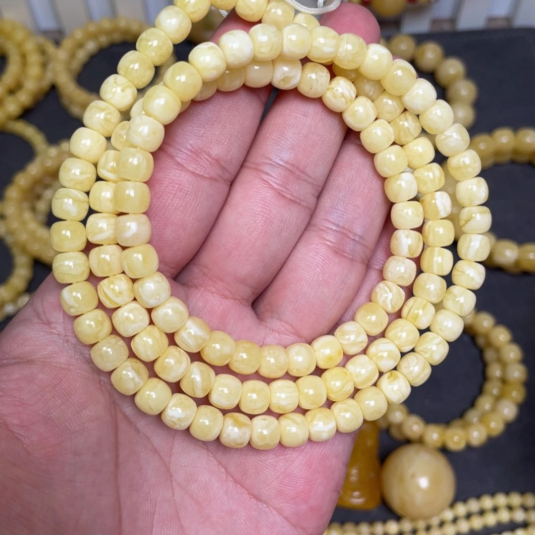 蜜蜡未镶嵌裸石蜜蜡佛珠7.3mm