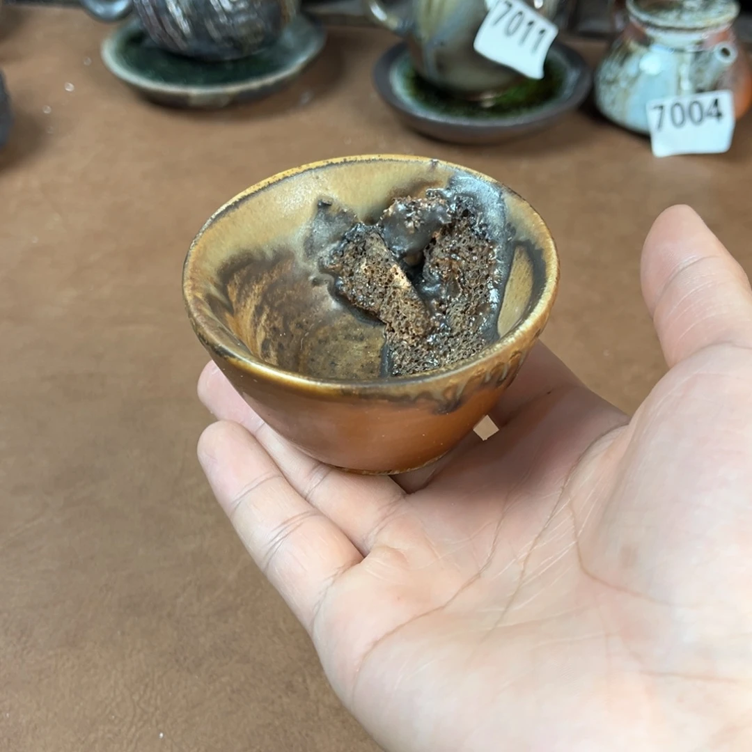 杯飘**神柴烧茶器主人杯