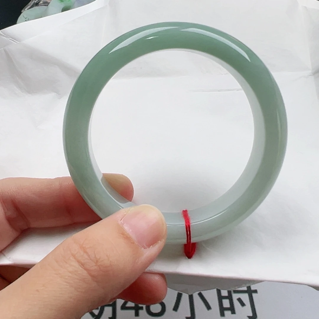 定制翡翠未镶嵌天然翡翠A货手镯天然翡翠A货 52.7 天空蓝