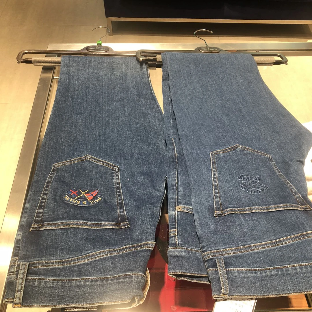 意鲨 不退换 男士图案牛仔裤