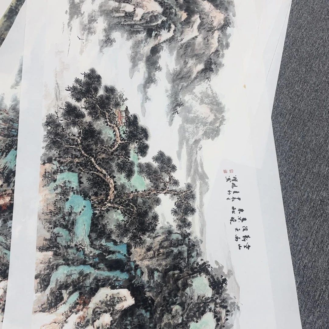 上***滩国画绘画作品多次参加全国美展