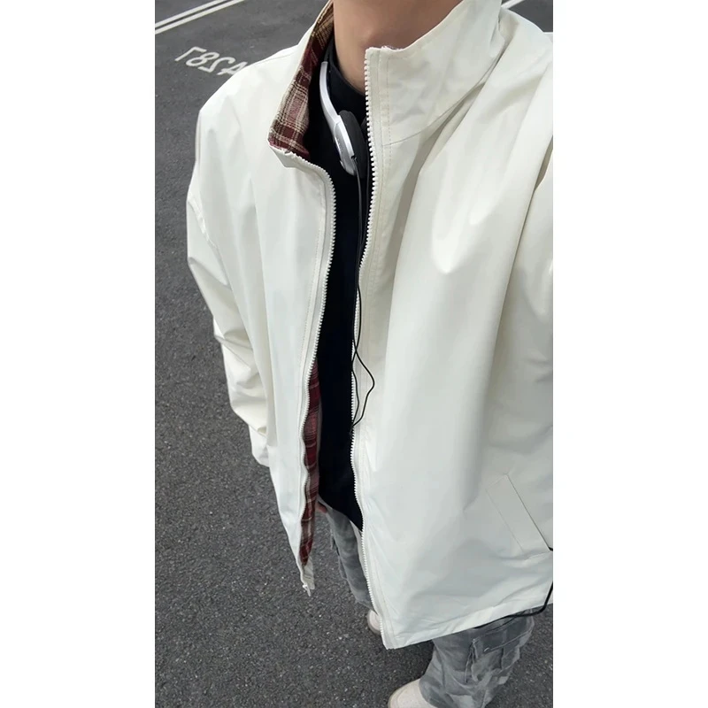 美式立领飞行员教练夹克男款春秋季cleanfit外套高级感无帽棒球服