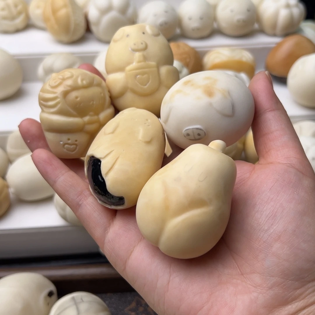婳***湄把件菩提根/象牙果定制奶茶猪奶瓶羊幽灵团猪屁股梨补邮费
