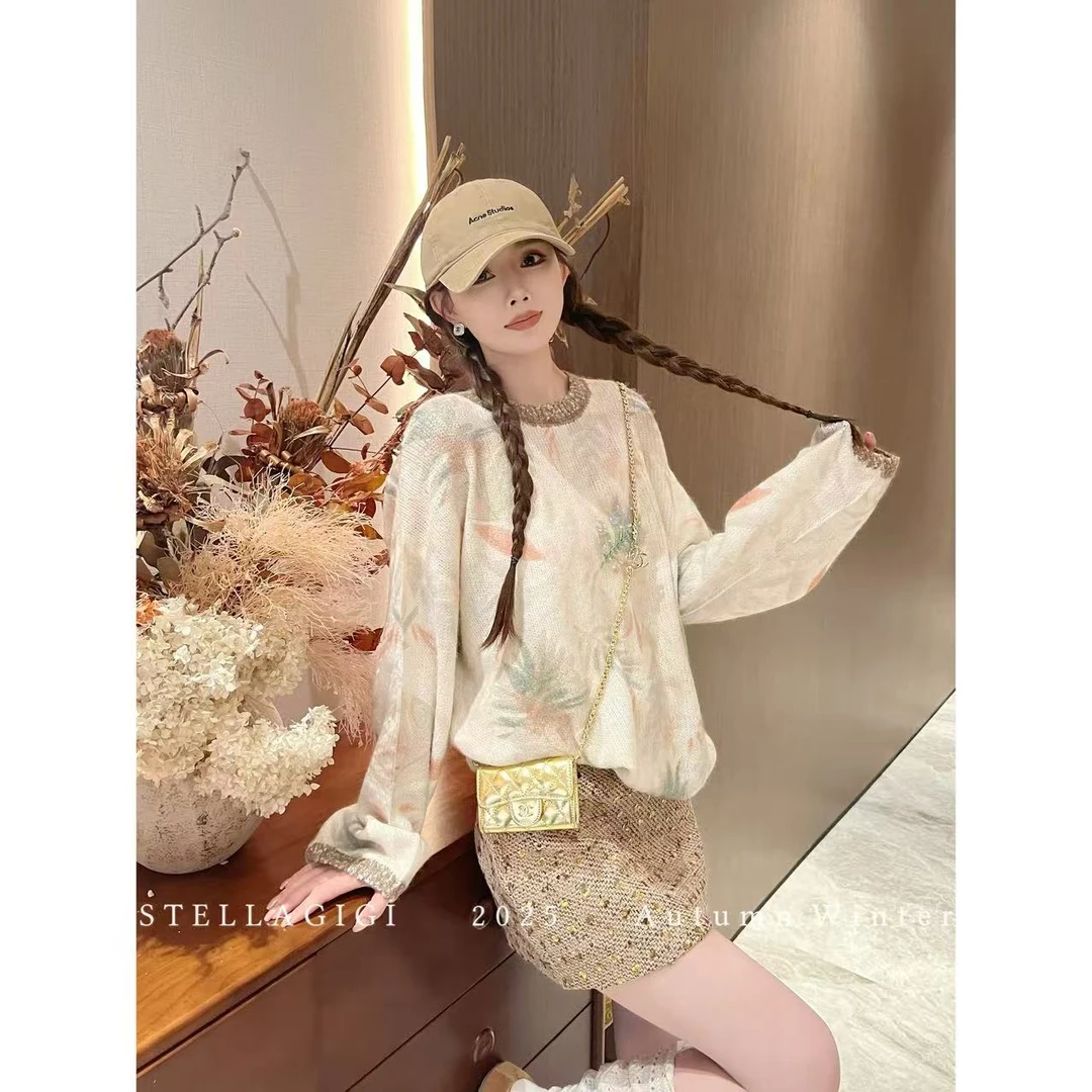 SG / 杨依姗 AW叶影流光 亮片花卉针织毛衣MY-20252067