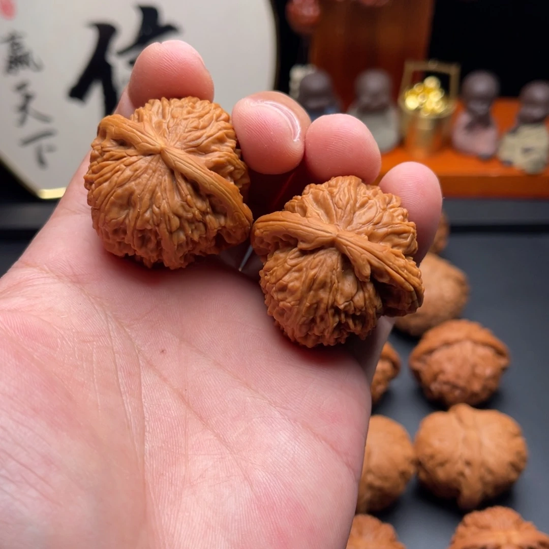 把件文玩核桃40白狮子打底