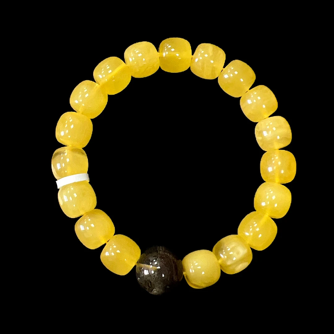 1947-蜜蜡18K手串孤品