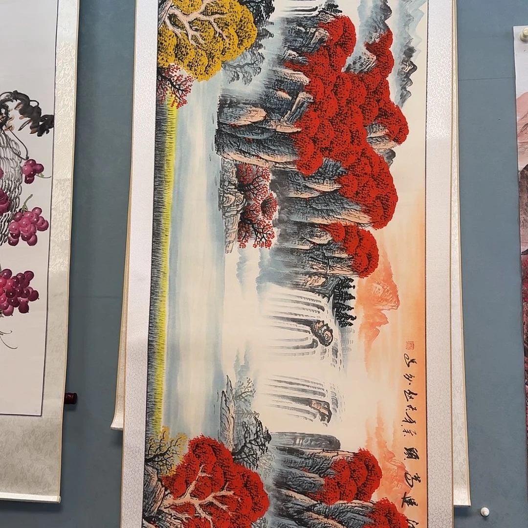 纯手绘国画作品小六尺