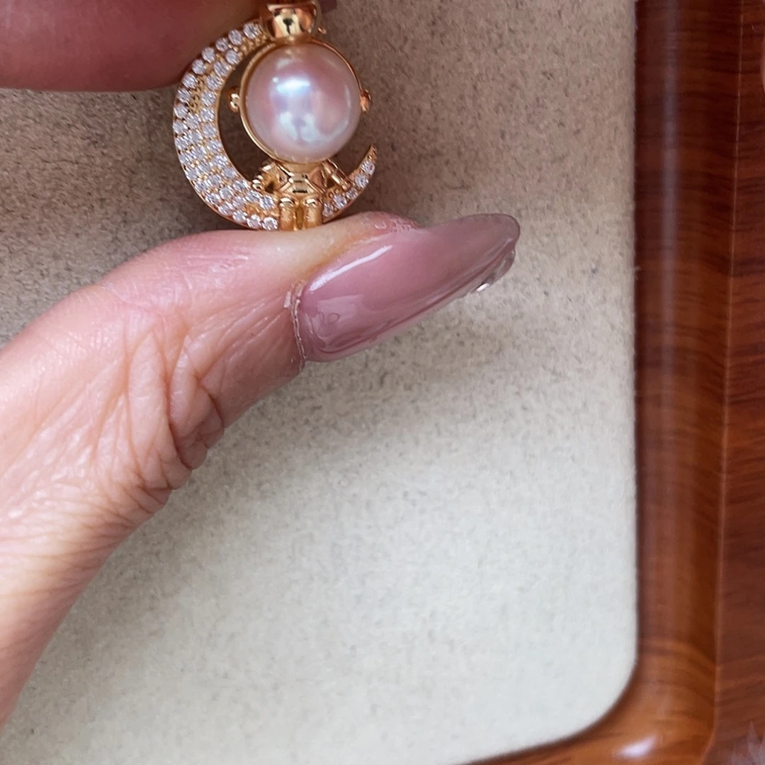 海水珍珠银S925镶嵌吊坠(不含链)