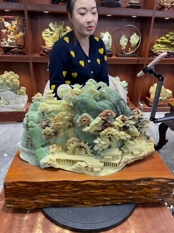 摆件新中式玄关山水摆件办公室摆件