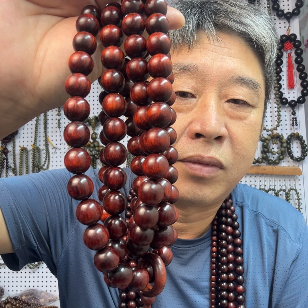 扇子紫檀1.5餑挂108粒三通款