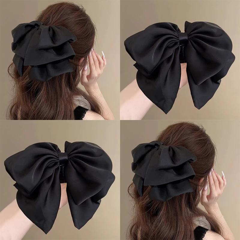 蝴蝶结欧尼~气质缎面蝴蝶结花苞抓夹2025新款后脑勺显发量盘发器