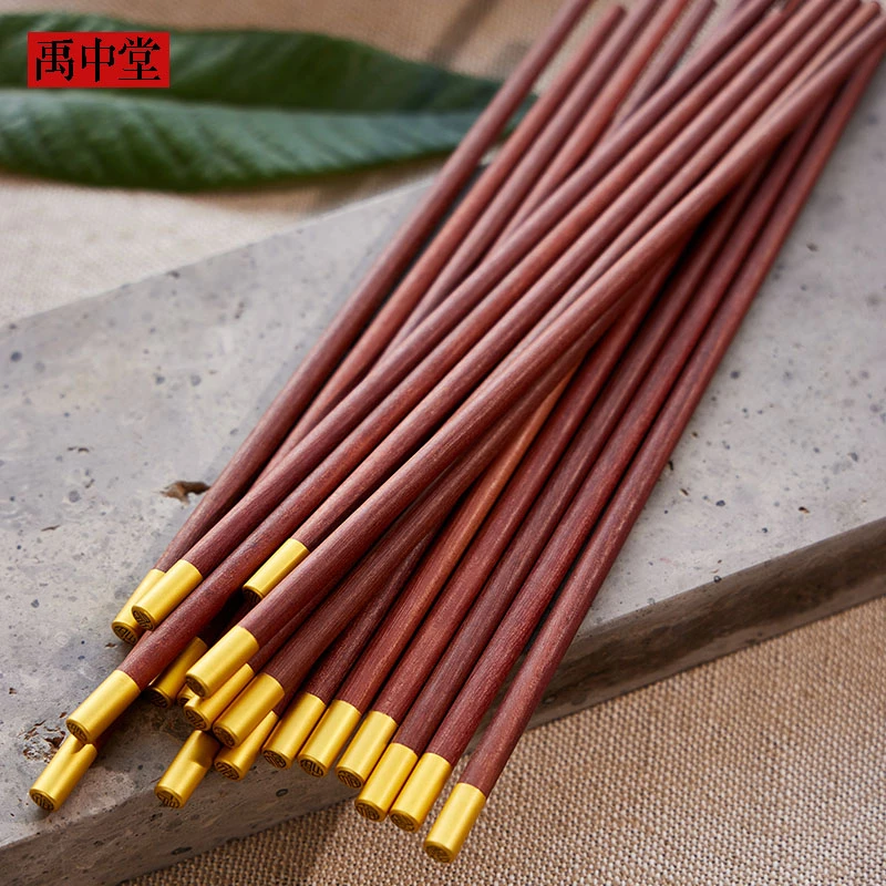 红檀木中式公筷圆顶福筷子实木防霉酒店筷子家用高档2025年新款